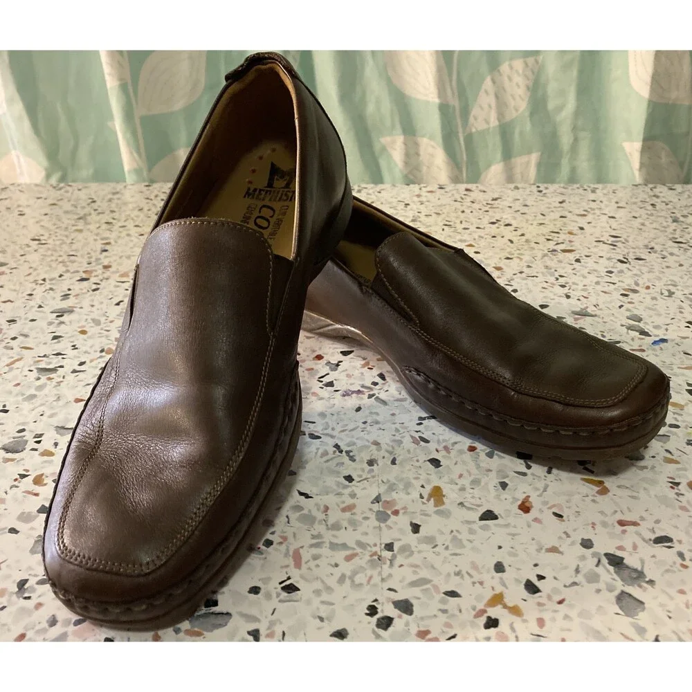 Men’s Mephisto 8.5 M Cool-Air Slip On Brown Soft Leather Shoes
